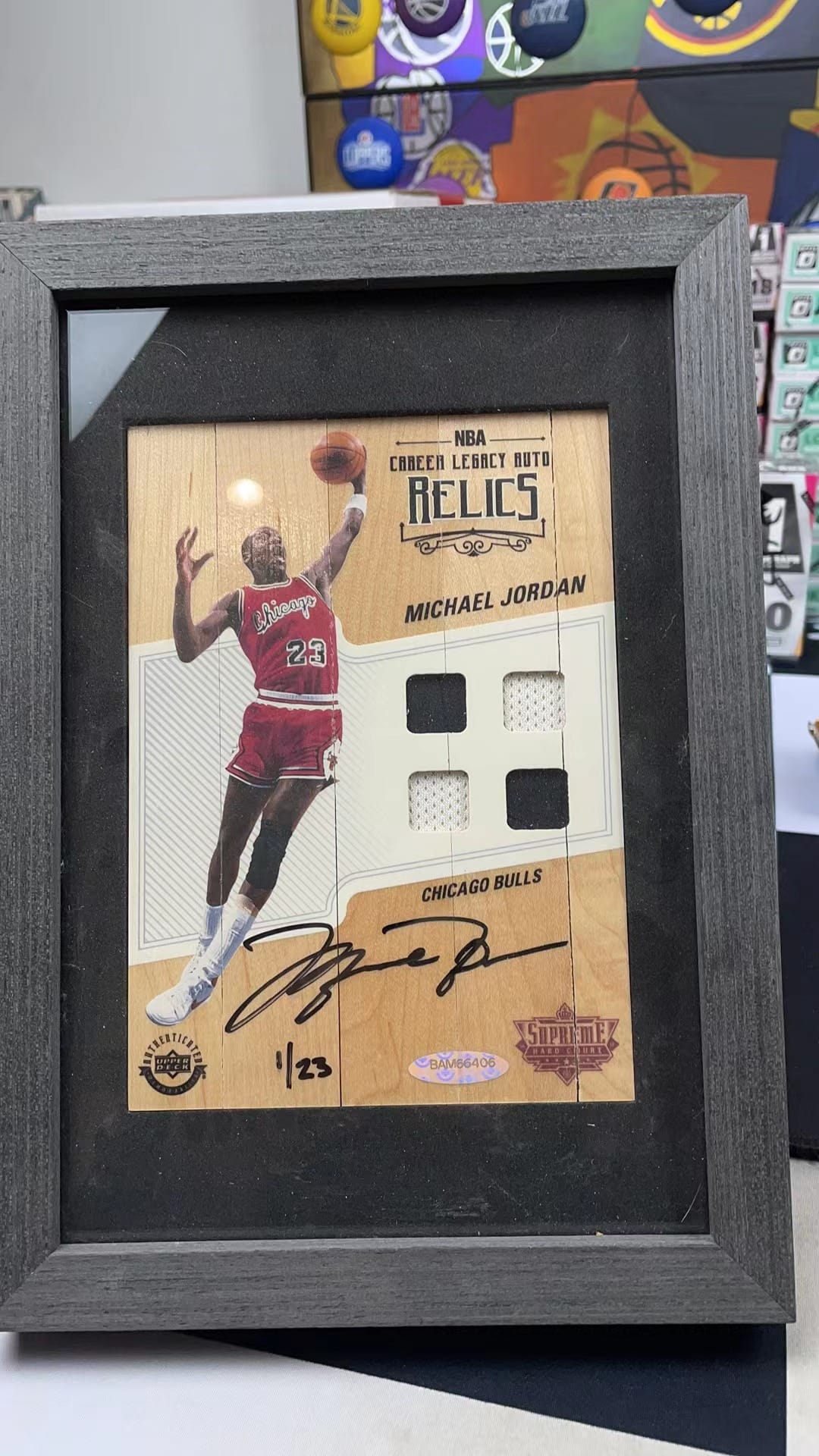 2016-17 UD Supreme Hard Court MICHAEL JORDAN AUTO 1/23 UDA